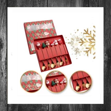Set linguri și furculițe de Crăciun – 6 buc. (16,8 × 2,9 cm) LYZ5