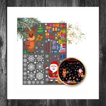Stickere de Crăciun pentru fereastră – 4 coli (25 × 35 cm) NKD15