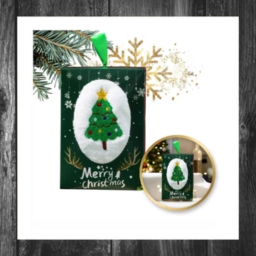 Pungă de cadou de Crăciun – cu motiv brad de Crăciun (35 × 35 cm) REC59WZ2