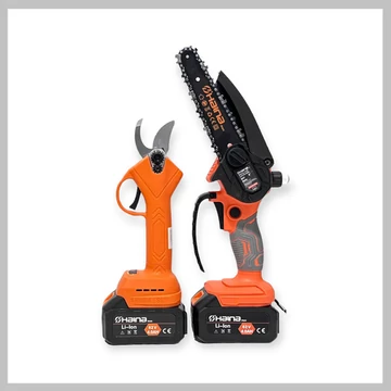Haina drujbă electrică mini și foarfecă de grădină cu dublu acumulator 62V H-BCD2-6804