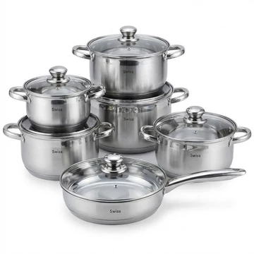 Swiss Zurich – Set de oale din inox „Extra Jumbo” 12 piese ZL12