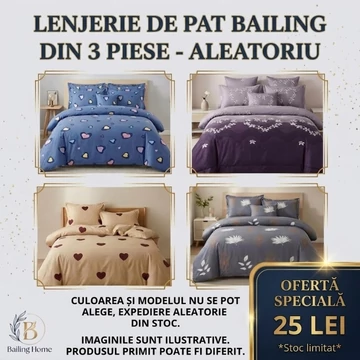 Set lenjerie de pat 3 piese BAILING aleatoriu