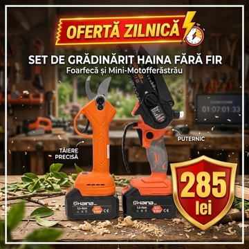 Haina drujbă electrică mini și foarfecă de grădină cu dublu acumulator 62V H-BCD2-6804