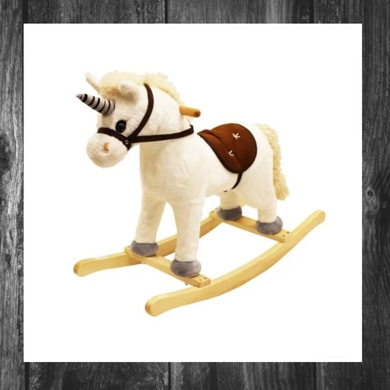Cal balansoar Unicorn alb cu efecte sonore, 71x30x58 cm, 030589
