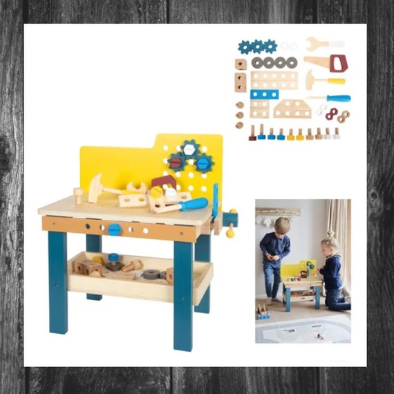Banc de lucru pentru copii din lemn – 40 x 26 x 47 cm