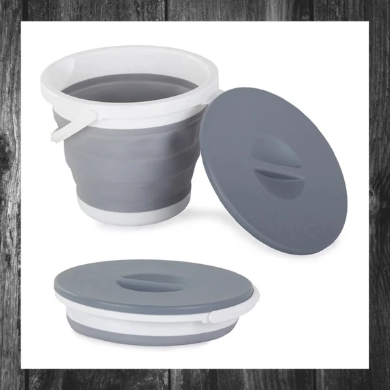 Găleată Pliabilă din Silicon cu Capac 5L 01548