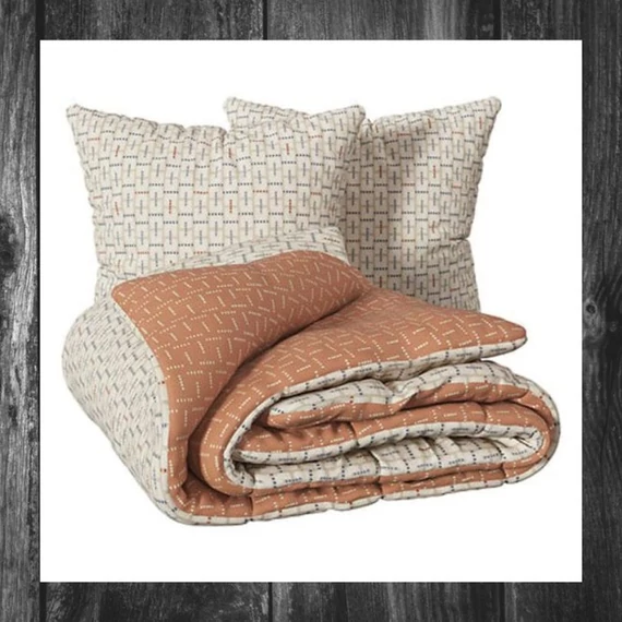 Set de lenjerie de pat cu model – Posei 240x220, bej 209029