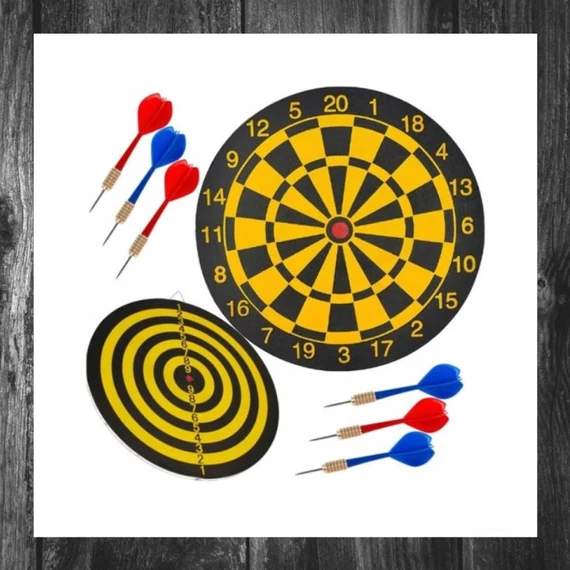 Joc darts cu săgeți metalice și tablă 38 cm, 292221
