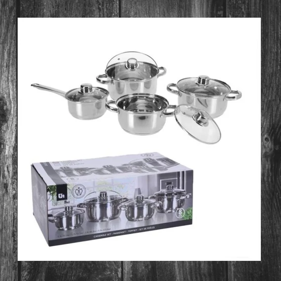Set de tigăi EH – 8 piese – oțel inoxidabil 41468.8