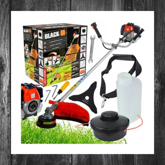 Motocoasă pe benzină BLACK 5.2HP cu accesorii cadou – 53081