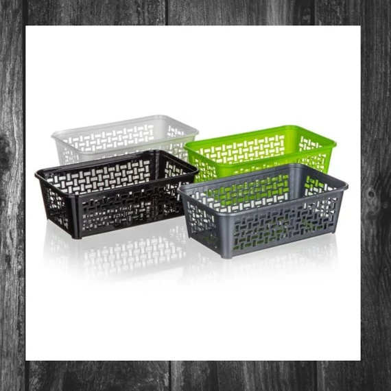 VETRO-PLUS – Coș de depozitare din plastic, 24,7 x 14,7 x 8 cm, culori mixte – 55071012