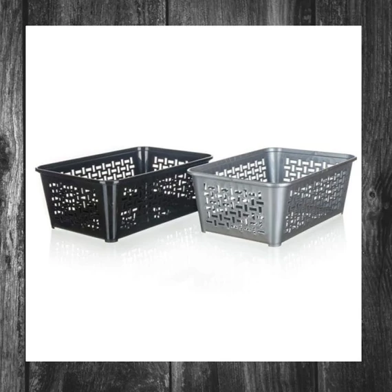 VETRO-PLUS – Coș de depozitare din plastic, 30 x 20 x 11 cm, culori mixte – 55071013