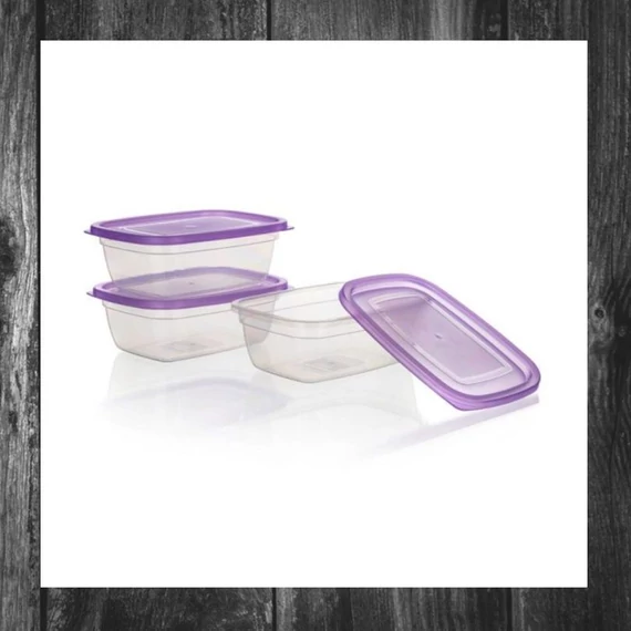 Set de recipiente din plastic ACCASA, 1,25 L, 3 bucăți, mov – 55075049