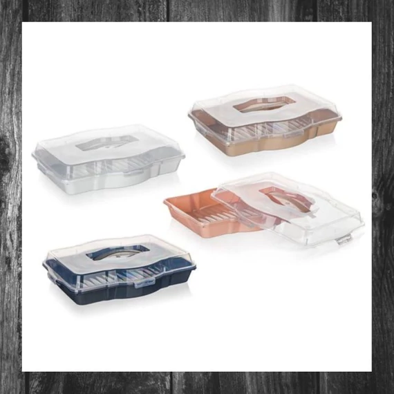 Tavă din plastic cu capac BANQUET TASTY, 44,5 x 34 x 10 cm, culori diverse 55079151