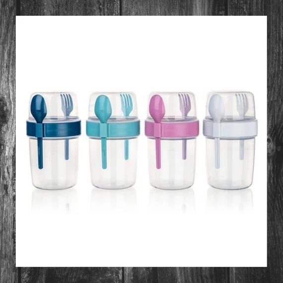 Cutie pentru iaurt și salată cu tacâmuri BANQUET CULINARIA, 700 + 400 ml, culori diverse 55079737
