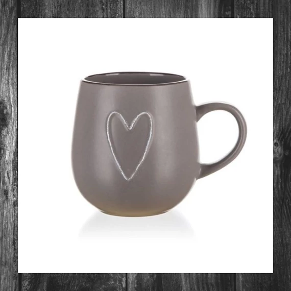 Cană din ceramică HEART 500 ml – Maro – 60221524B
