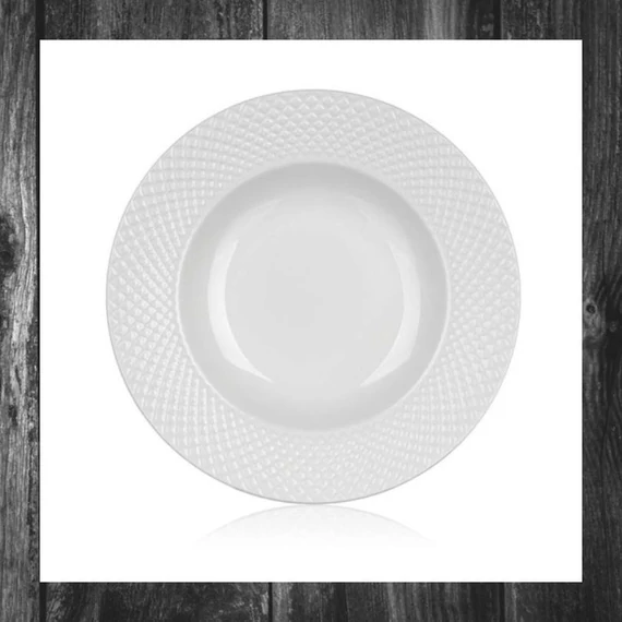Farfurie Adâncă din Ceramică BANQUET DIAMOND LINE, 22,2 cm, Alb, 60322120