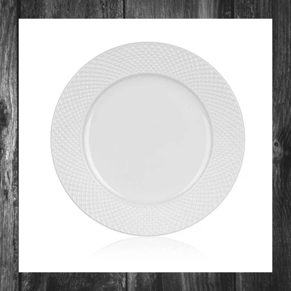 Farfurie Plată din Ceramică BANQUET DIAMOND LINE, 27 cm, Alb, 60322121