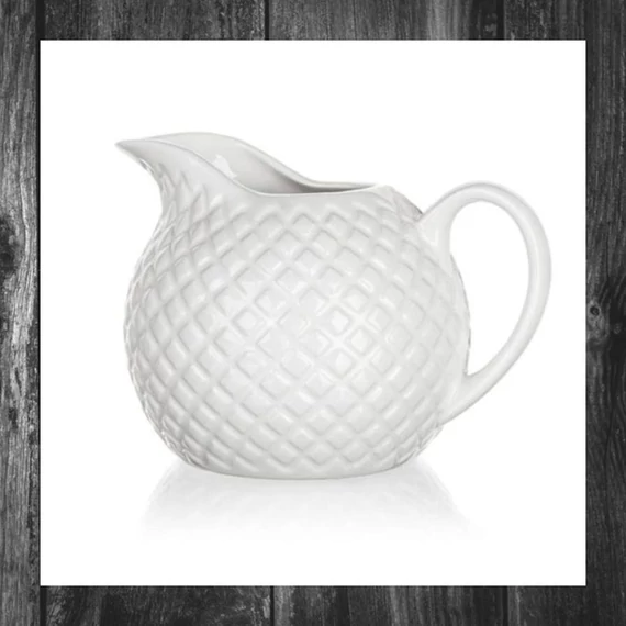 Sticlă de smântână din ceramică BANQUET DIAMOND LINE, 11,7 x 7,5 cm, alb 60322131