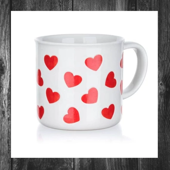 Cană ceramică BANQUET RED HEARTS, 350 ml 60322840
