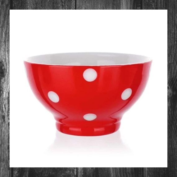 BANQUET Vas de Ceramică 13 cm, cu Buline Roșii 60K1575-C