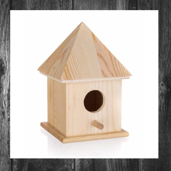 HOME DECOR – căsuță din lemn pentru păsări, 10,4 x 10,4 x 15,5 cm 63917685