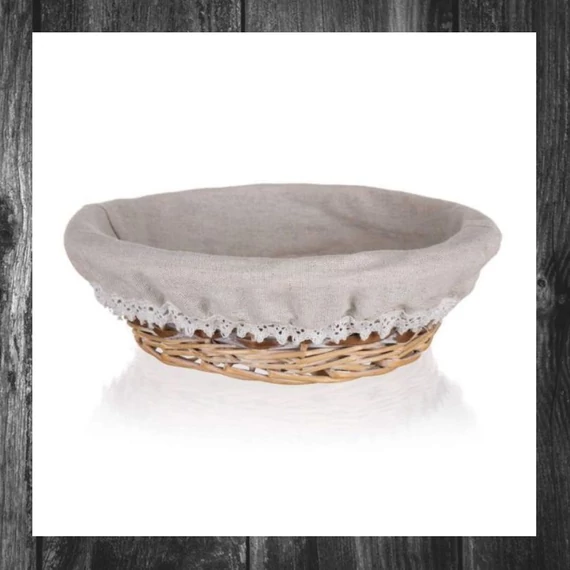 HOME DECOR Coș împletit DUO, rotund, maro-alb, 25 × 8 cm 63940544
