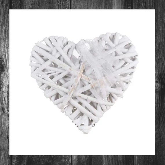 HOME DECOR Inimă decorativă, 15 × 15 cm, alb 63943551
