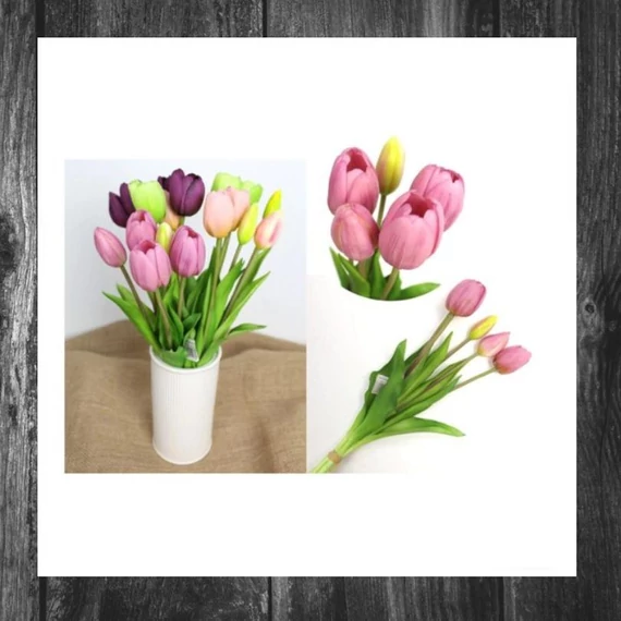Buchet artificial de lalele, 5 fire, 40 cm – 99247/KAL-363