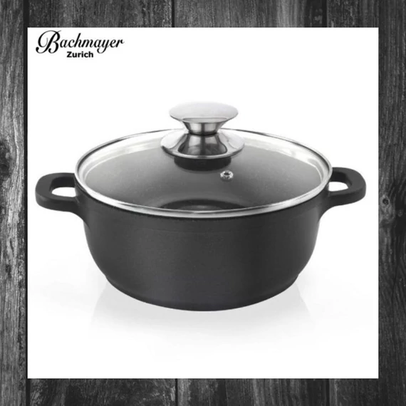 Oală cu strat de marmură Bachmayer, neagră, 28 cm, 6,5L – BM-7770-28
