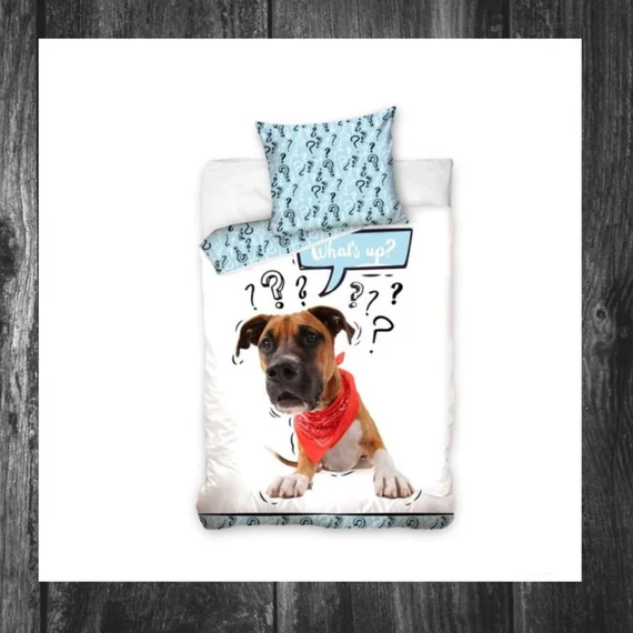Lenjerie de pat cu cățel „What's up?” – 160×200 cm – CBX203005NLB