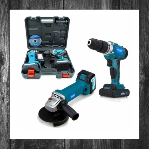 Set de bormașină și polizor unghiular fără fir Flinke FK-8015 TWIN PACK