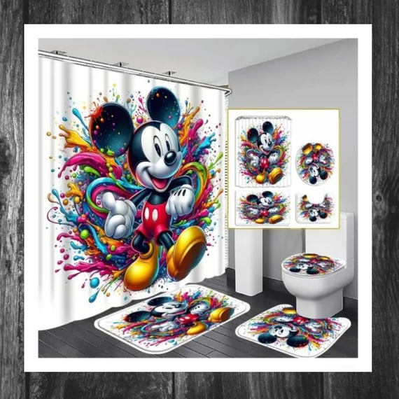 Mickey Mouse Baie Set – Cortină de duș și Accesorii FK1177827