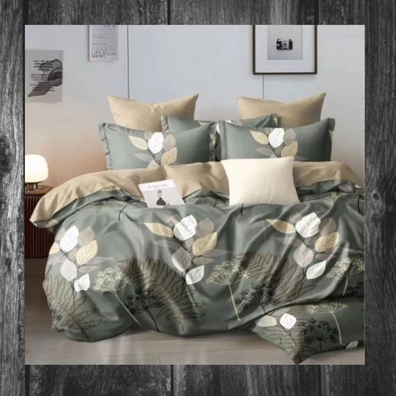 7 piese cuvertură de pat din flanel – frunze FLA-704