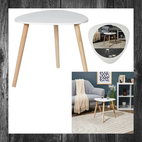 Masă Shelly albă, stil scandinav – HD0496