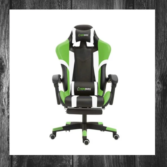 Scaun gaming Herzberg Tric Gamer, verde, HG-8083-GRN 

