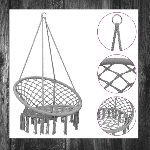 Leagăn suspendat rotund cu franjuri, 80 x 120 cm HINTA120