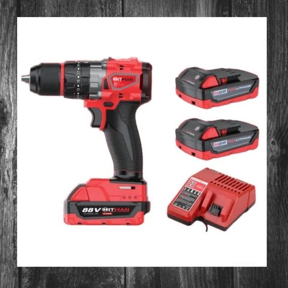 Bormașină cu percuție cu acumulator HITMAN HT-M18-6813XC, 88V, mandrină metalică de 10 mm, 78 Nm