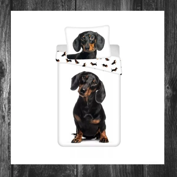 Lenjerie de pat cu câini Dachshund 140×200 cm, 70×90 cm JFK037829