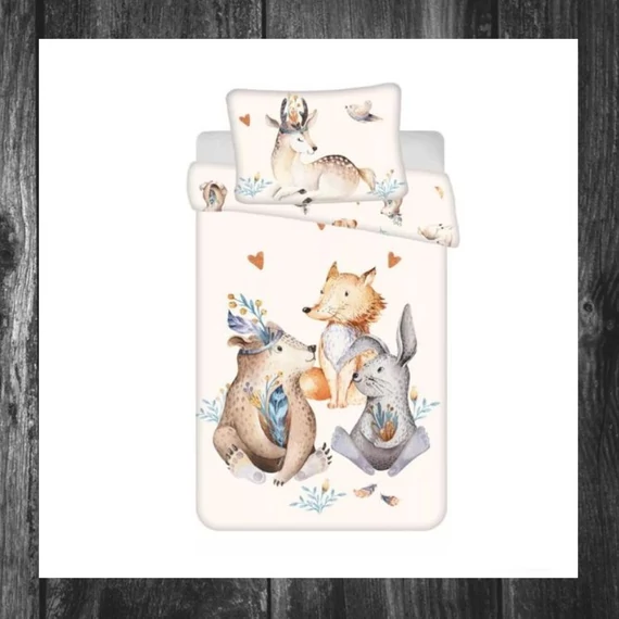 Lenjerie de pat pentru copii Woodland cu animale 100×135 cm, 40×60 cm JFK038307