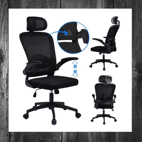 Scaun de birou rotativ Mistral Black cu microplasă – negru KO28CZ
