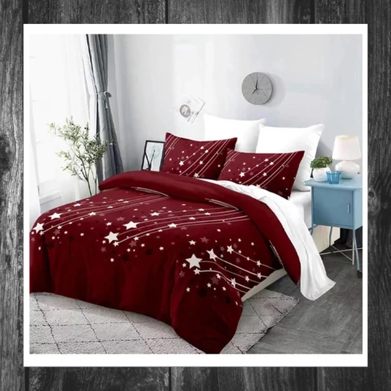 Set de lenjerie de pat Moon, 7 piese, culoare burgundy MOON1