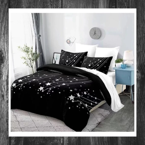 Set de lenjerie de pat Moon 7 piese, negru MOON3