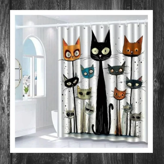 Perdea de duș CATS din poliester – RK640762