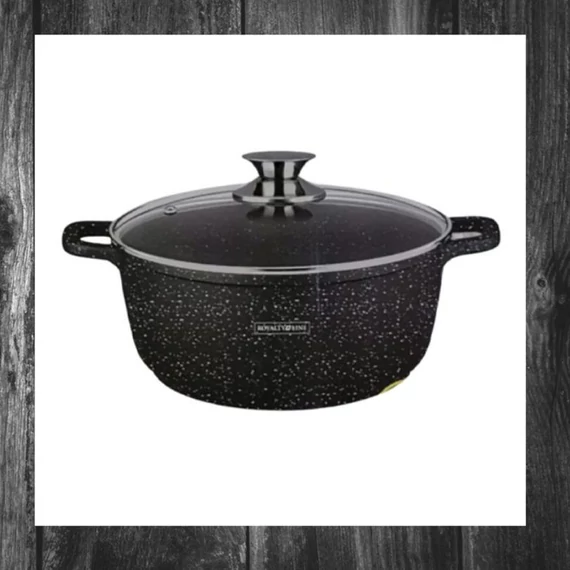 Oală Royalty Line cu capac, strat de marmură, 44 cm, 24L RL-BS44MG