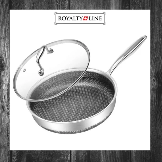 Tigaie Royalty Line RL-HC20L – 20 cm, cu capac, tehnologie hibridă, antiaderentă, PFOA-free