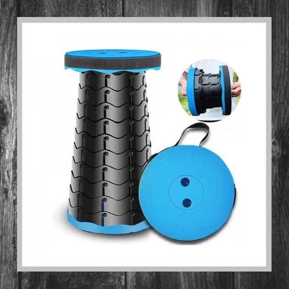 Scaun rotund pliabil PROCART, telescopic, cu mâner pentru transport, ideal pentru pescuit și camping SK-NH7