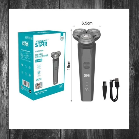 Aparat de ras electric Winning Star, cu inel dublu și 3 lame, cap pivotant – model ST-5685