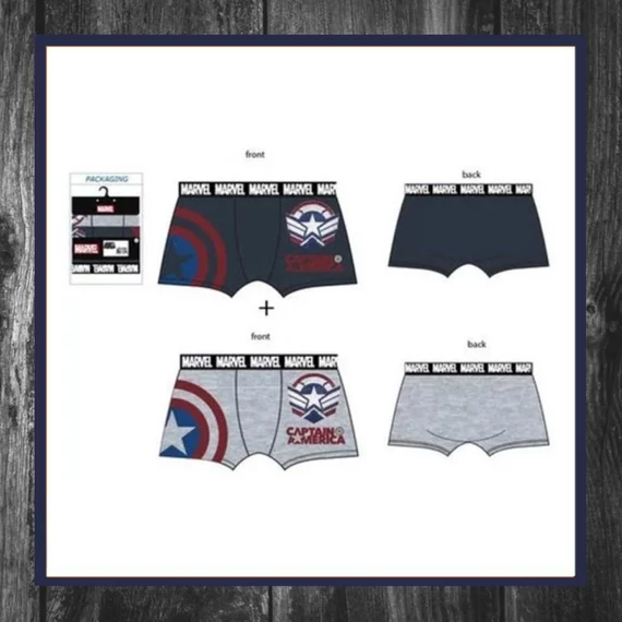 Boxeri Marvel Captain America pentru Bărbați – Set de 2 Bucăți/Pachet SVH3537
