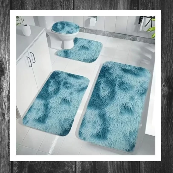 Set covorașe de baie din material moale, 4 piese, turcoaz UL719812T 
